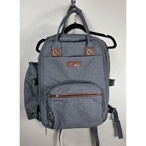 ALLCAMP Picnic Backpack Set Insulated Cooler Bag 2 Person Camping Travel Gray